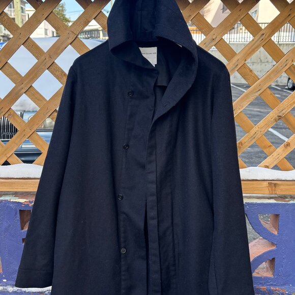 $850 Stephan Schneider Black Wool Hooded Coat/ Jacket - Large- XL - Picture 12 of 12